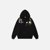 High-Quality Embroidered Flower Hip Hop Hoodie