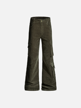 Y2K Trendy Cleanfit Multi-Pocket Flared Pants