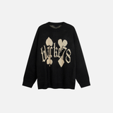 Pull oversize confortable brodé de lettres