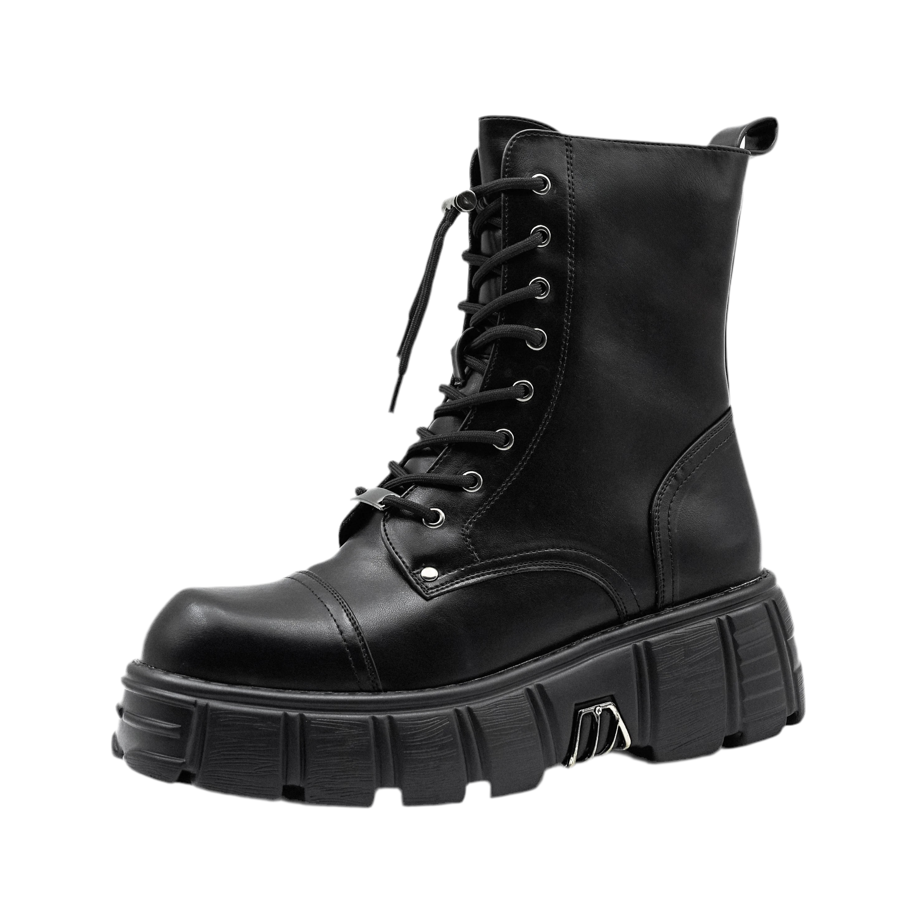 Chunky High-Top Lace-Up Boot