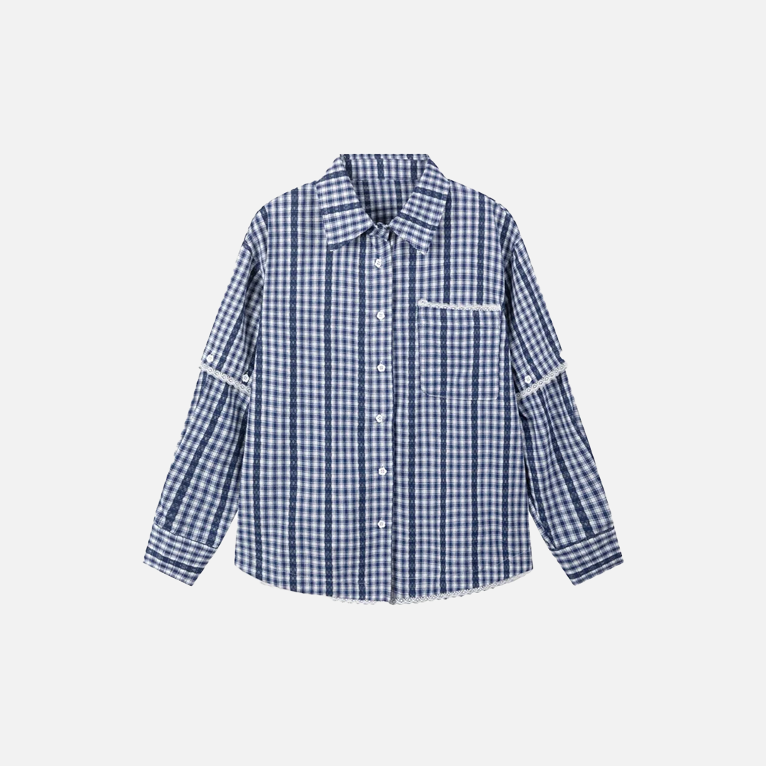 Chemise à carreaux chic et élégante à manches longues
