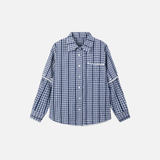 Chemise à carreaux chic et élégante à manches longues
