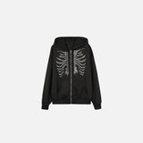 Y2K Bone Chill Zip-Up Hoodie