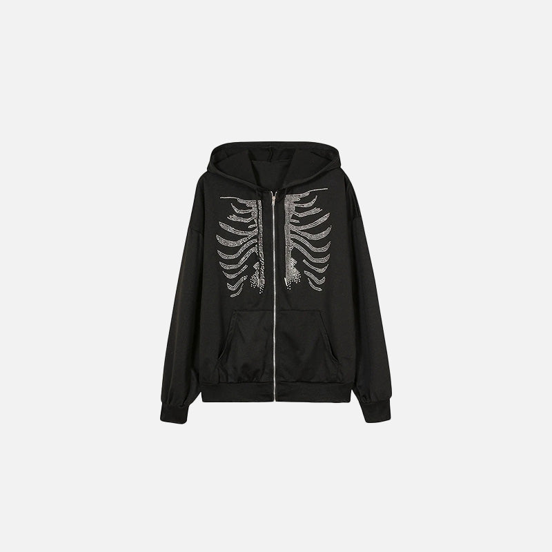 Y2K Bone Chill Zip-Up Hoodie