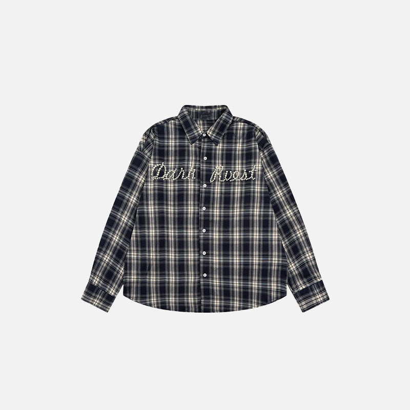 Retro Plaid Button-Up Shirt