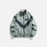 Reflektierende Windbreaker-Bomberjacke im Safari-Stil