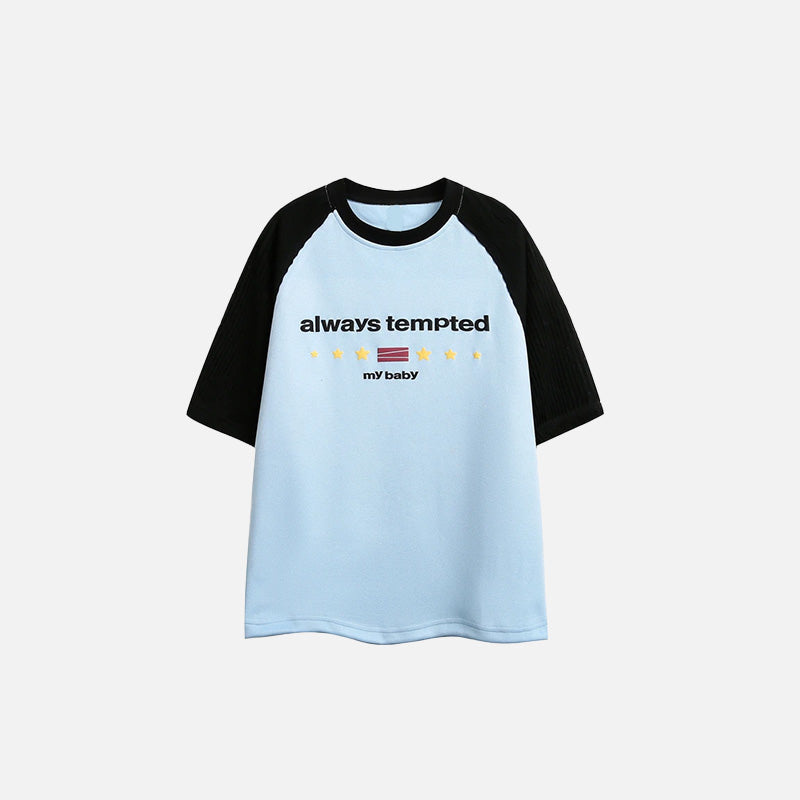 Kurzarm-T-Shirt mit Farbblockmuster
