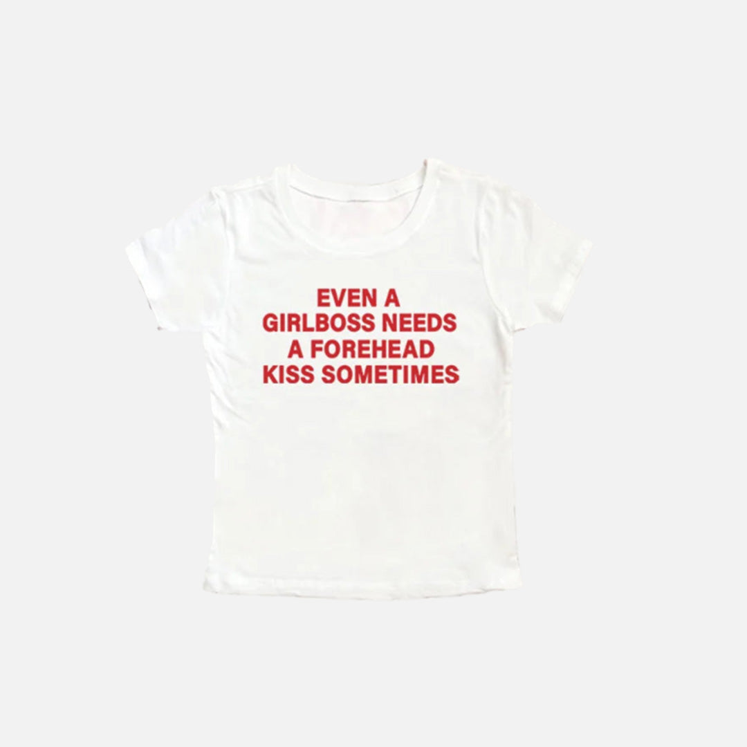 T-shirt Girl boss avec baiser sur le front