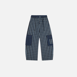 Y2K Retro Warme Stylische Karo-Cargohose mit weitem Bein