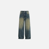 Jean à jambes larges et coutures incurvées