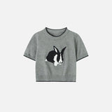 Bunny Bliss Cropped T-Shirt für Damen