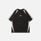 Y2K Embroidery Patchwork Sports T-shirt