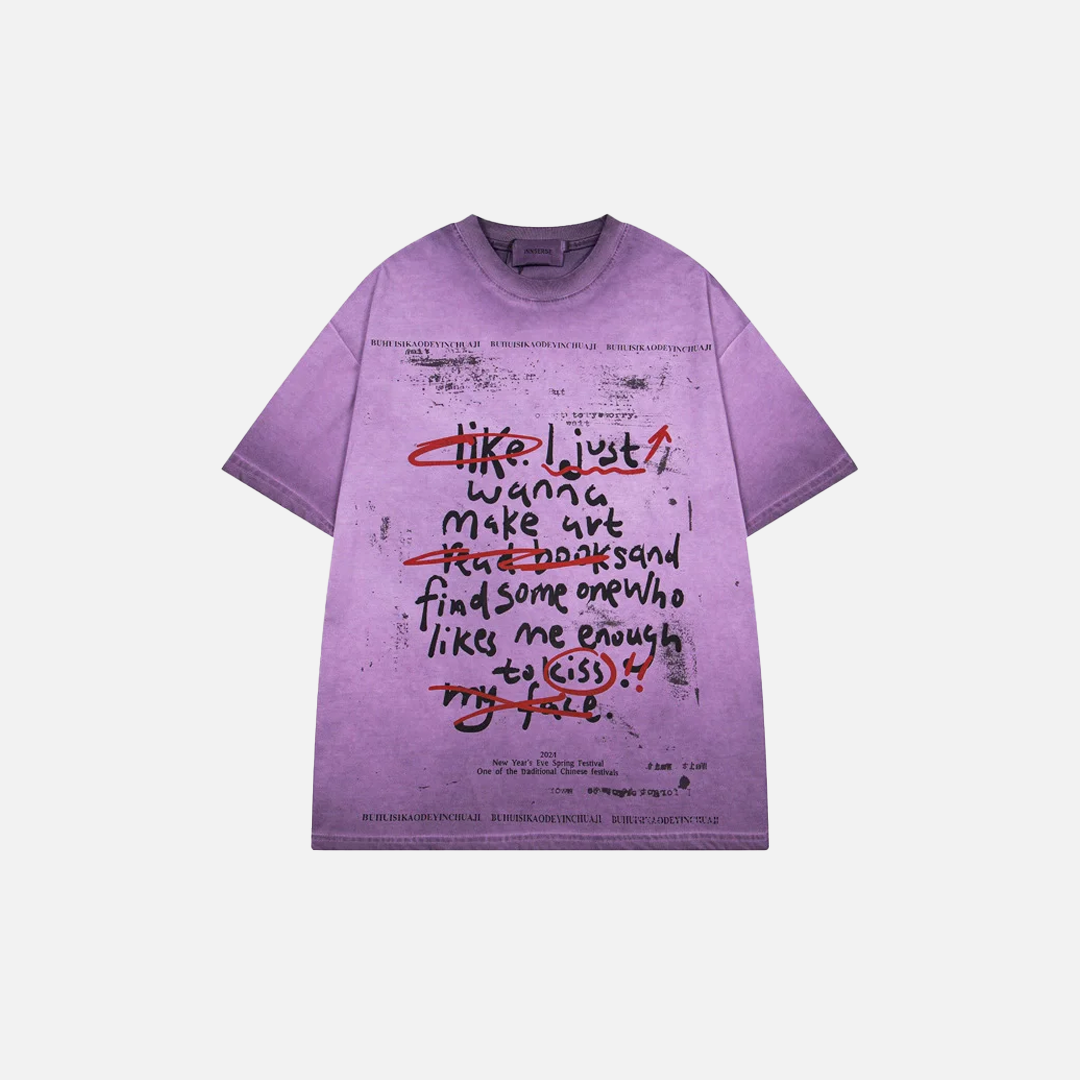 Summer Washed O-Neck Collar Hip Hop T-Shirt