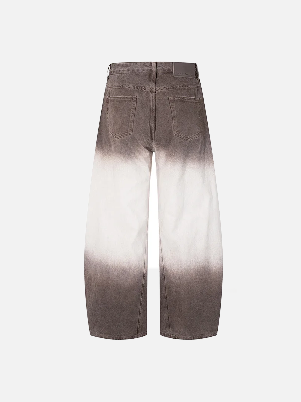 Fashionable Tie Dye Gradient Straight Leg Jeans