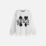Pull oversize confortable brodé de lettres