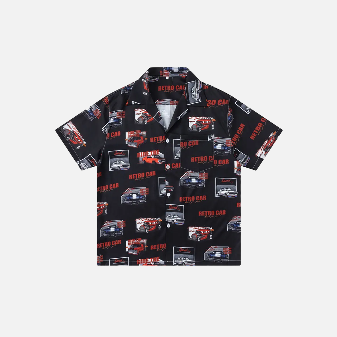 Y2K Retro Vintage Auto Grafik bedrucktes Rennshirt