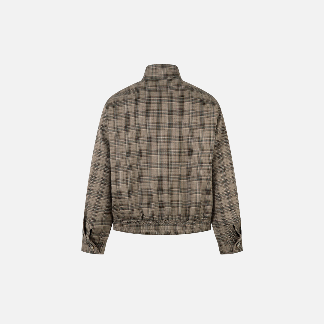 Vintage karierte High Street Jacke mit Stehkragen