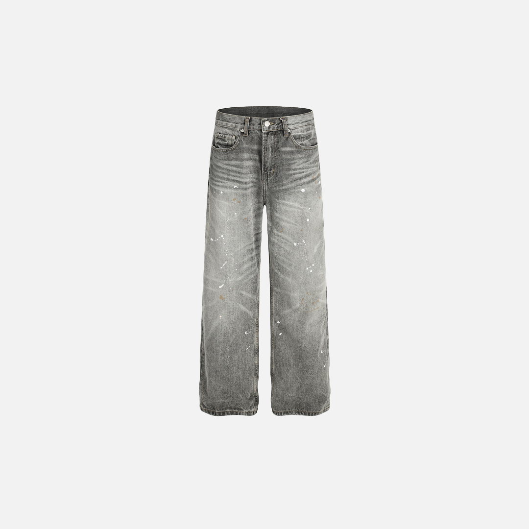 Punk Streetwear Distressed Ink Splatter Spray Jeans