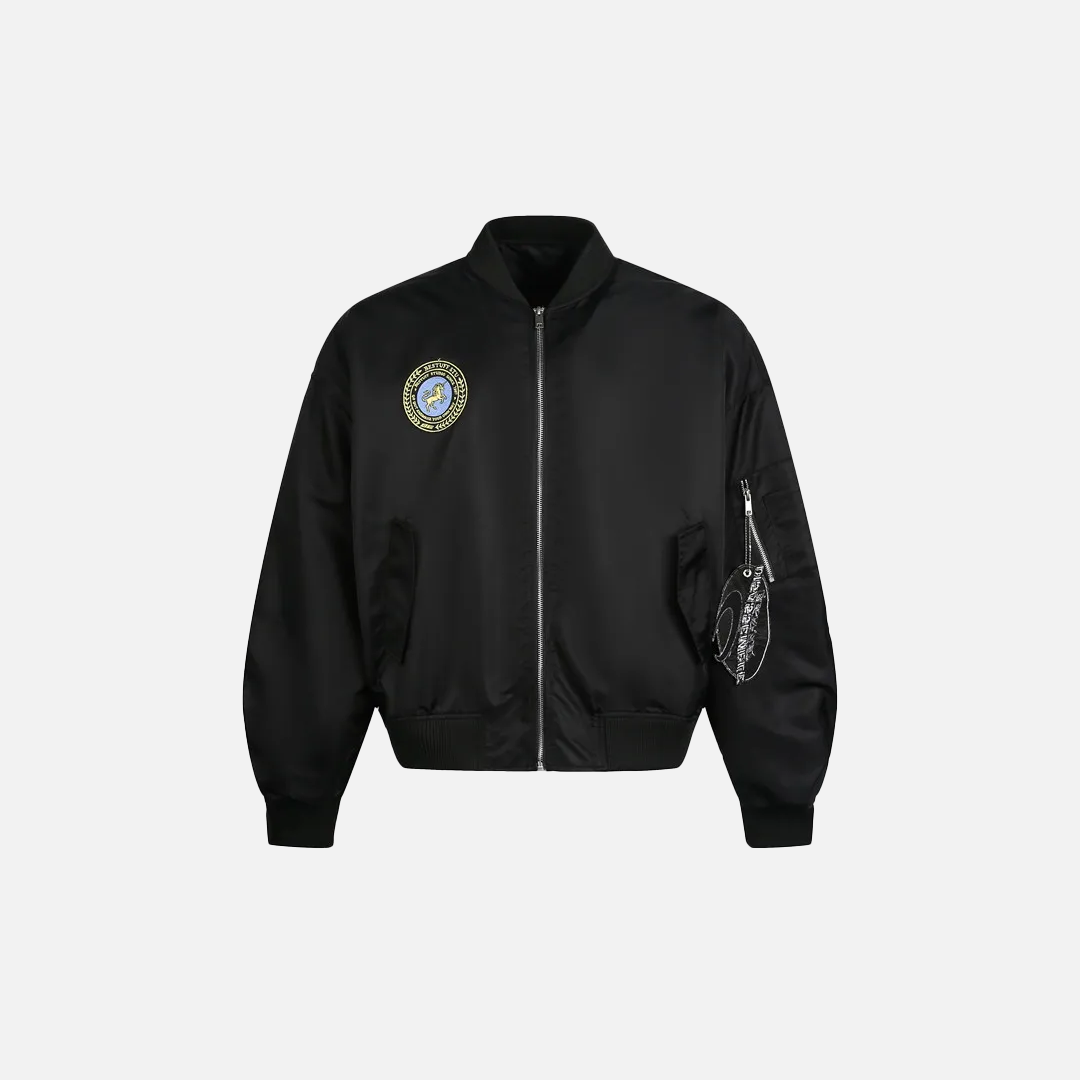 Bomberjacke im Retro-Badge-Safari-Stil mit Stickerei