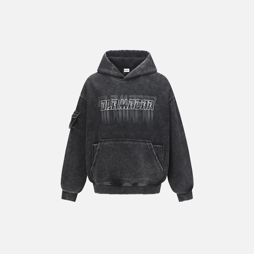 Chic Streetwear Grungy Distressed Washed Hoodie