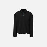 Stylish Gem Buttoned Long Sleeve Polo T-Shirt