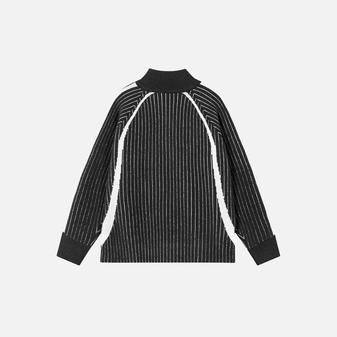 Gemütlicher Strickcardigan mit hohem Kragen und Reißverschluss