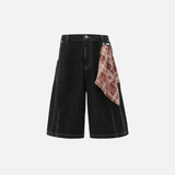 Streetwear Cool Patchwork Loose Fit Denim Short