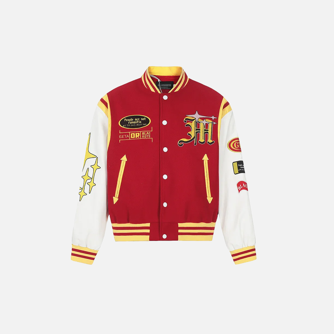 Retro Letter Embroidery Baseball Varsity Jacket