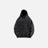 Streetwear Retro Tie-Dyed Washed Black Hoodie