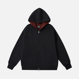 Streetwear Double Zipper Hooded Sweatshirt