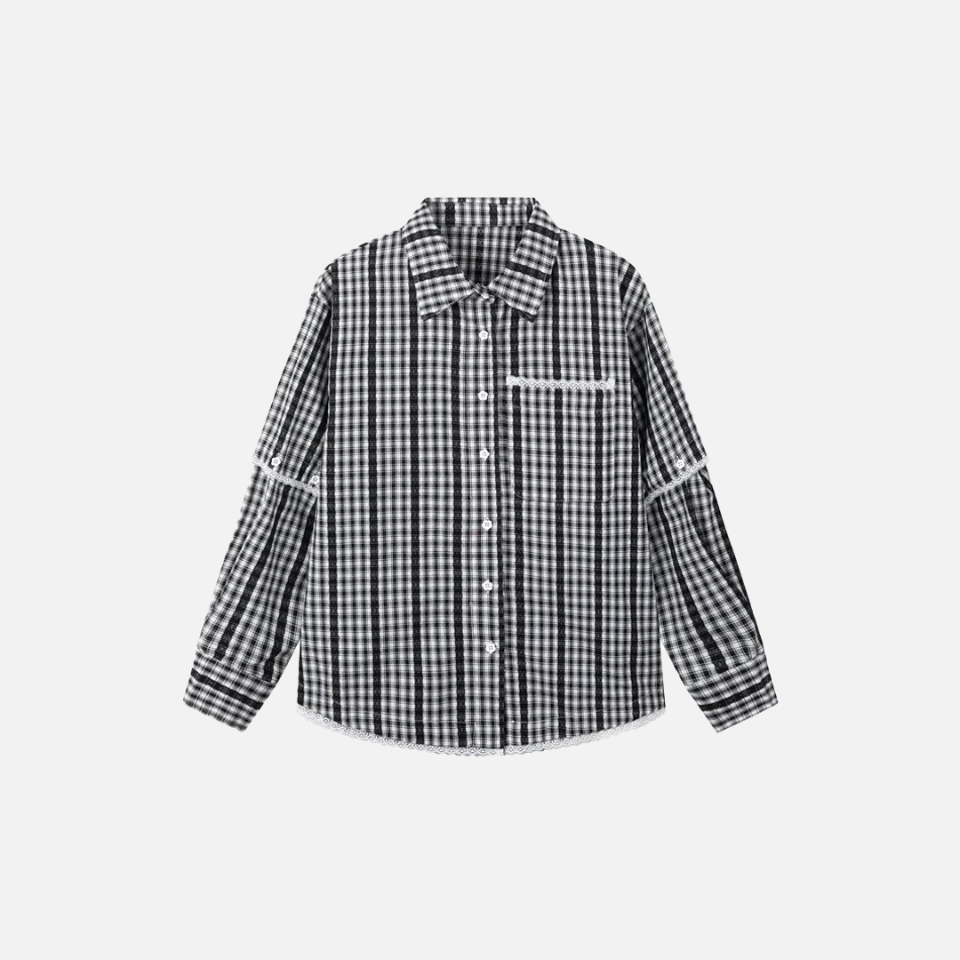 Chemise à carreaux chic et élégante à manches longues