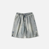Washed Sports Denim Shorts
