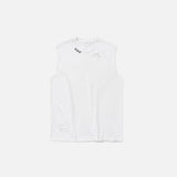 T-shirt sans manches à col rond avec inscription gothique tendance