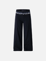 Fashionable Lace Matching Loose Casual Pants