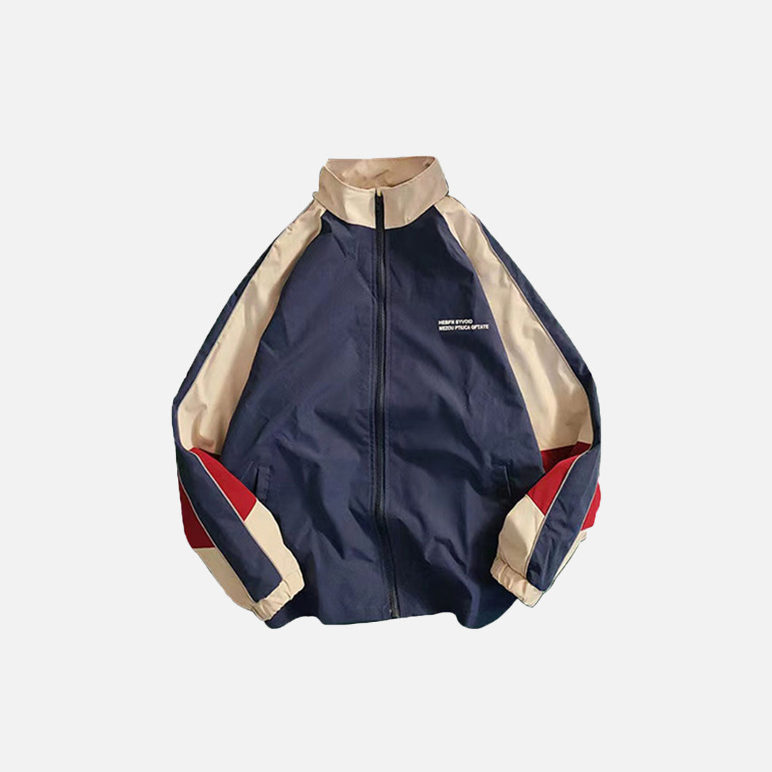 Veste fine patchwork à blocs de couleur