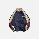 Patchwork-Farbblock-Jacke