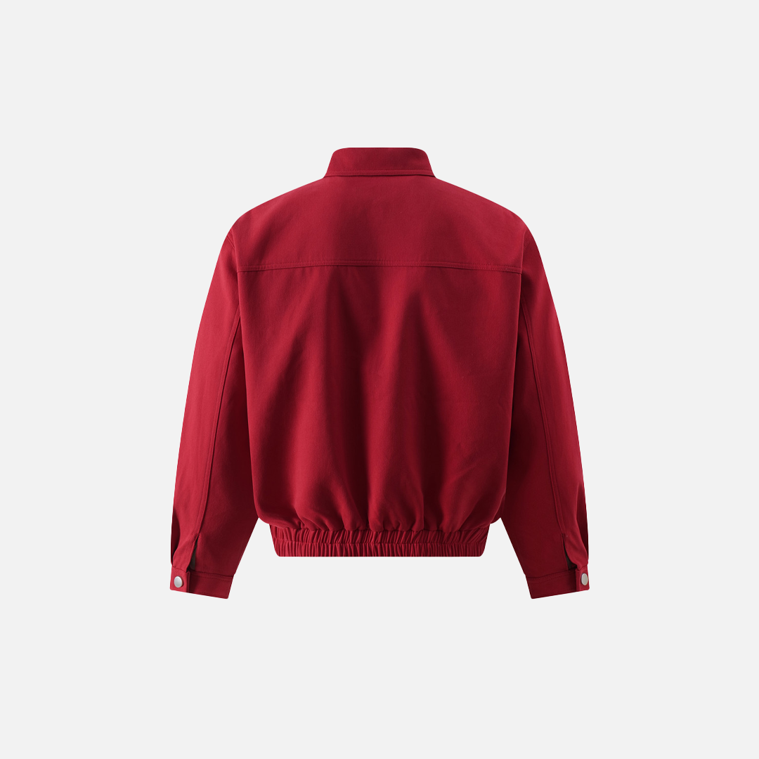 Veste utilitaire tendance rouge en coton à coupe ample et élégante