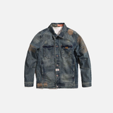 Atmungsaktive, bestickte Retro-Cowboy-Jeansjacke