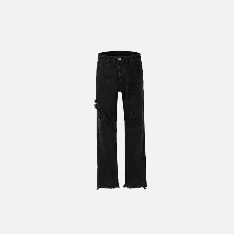 Jean noir délavé à jambes droites