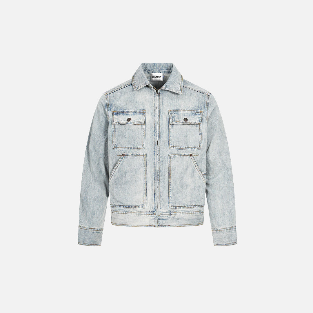 Punk Washed Loose Fit Denim Jacket