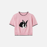 Bunny Bliss Cropped T-Shirt für Damen
