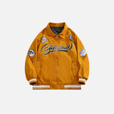 Varcity-Jacke aus schwerem Wildleder mit Buchstabenstickerei