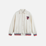 Veste de baseball universitaire brodée décontractée style années 2000