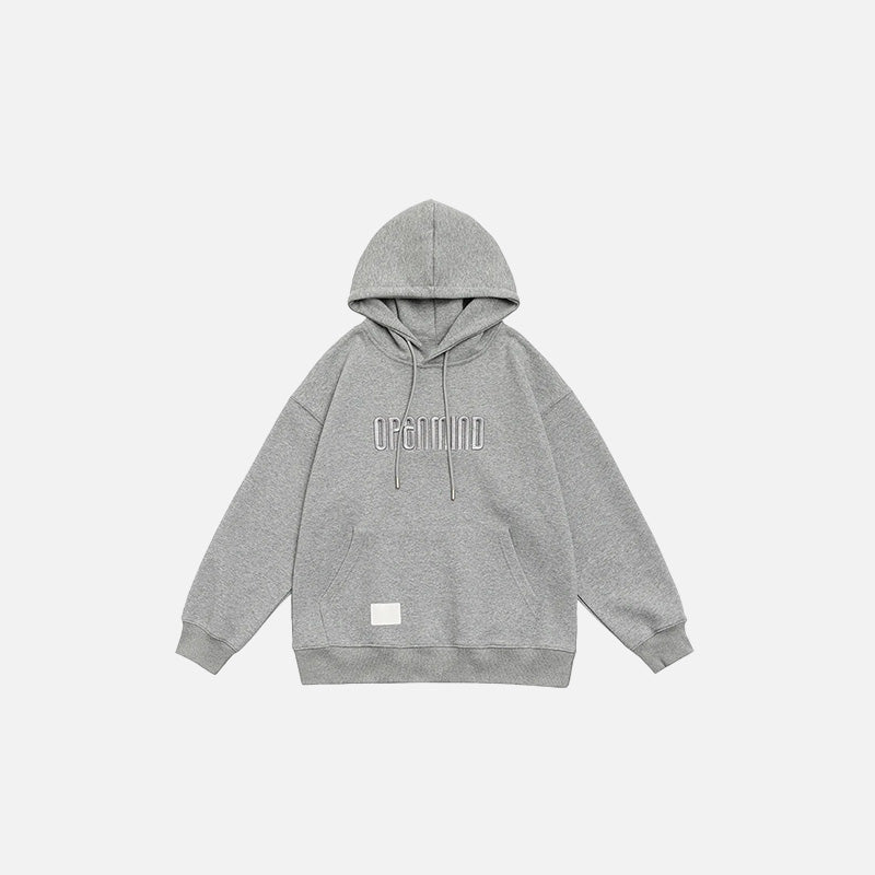 Solid Color Embroidered Hoodie