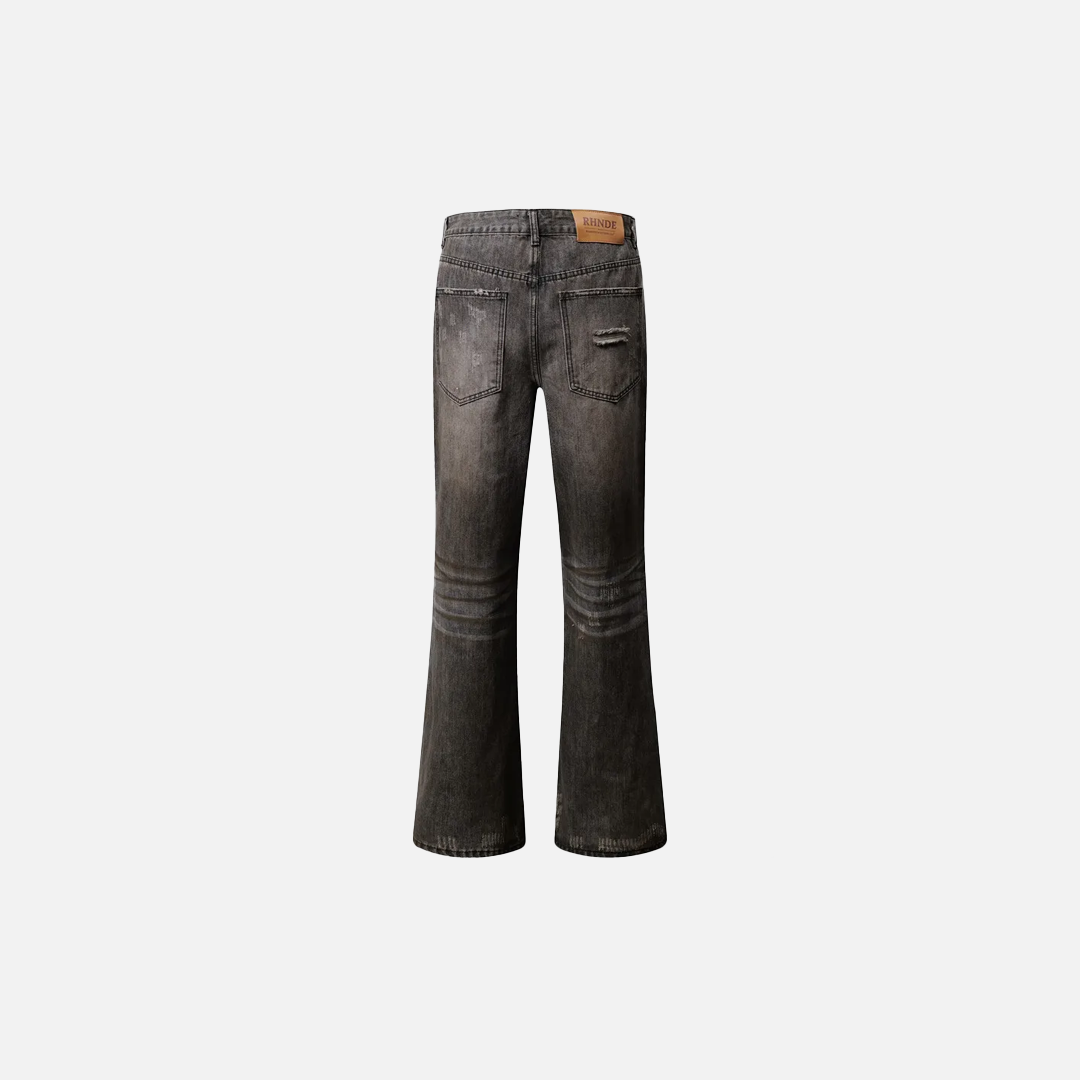 Herren-Jeans mit Kratzern, Used-Look und Rissen, gerades Bein