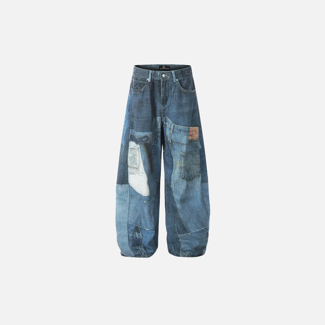 Streetwear Distressed Loose Wide Leg Cargo Jeans