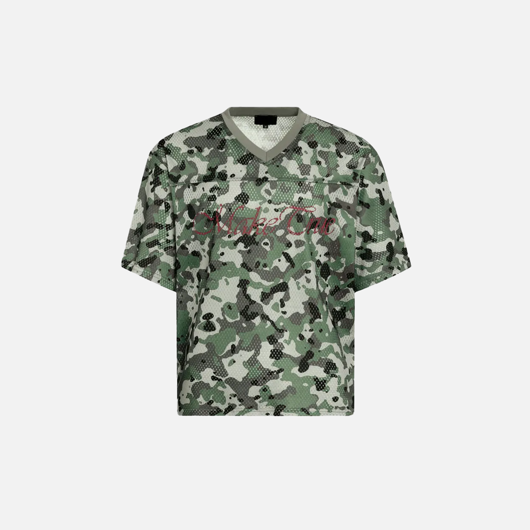 Stylish Mesh Jersey Graphic Camouflage T-Shirt