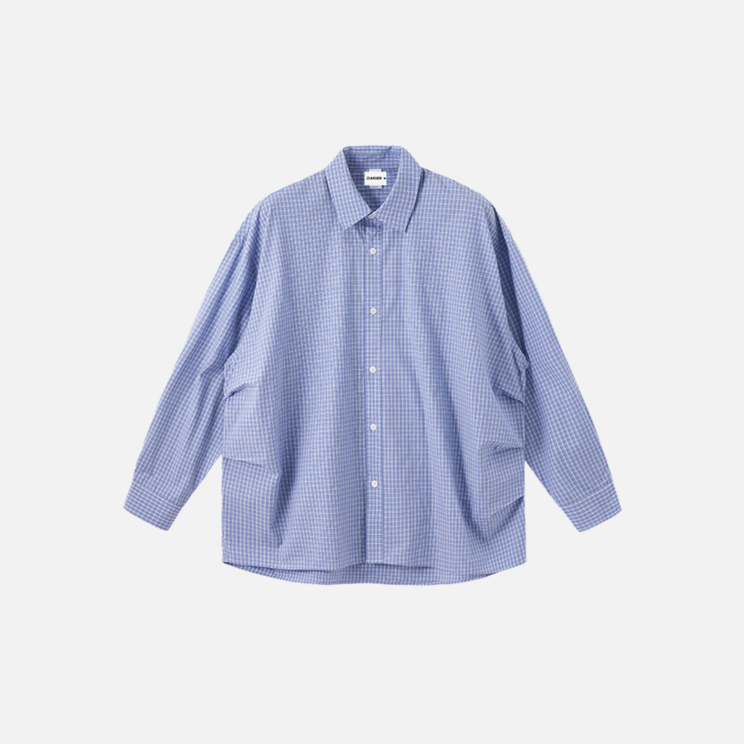 Retro Streetwear Baumwoll-Freizeithemd mit Karomuster für den Herbst