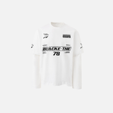 Lässiges, bedrucktes Hip-Hop-Langarm-Sport-T-Shirt