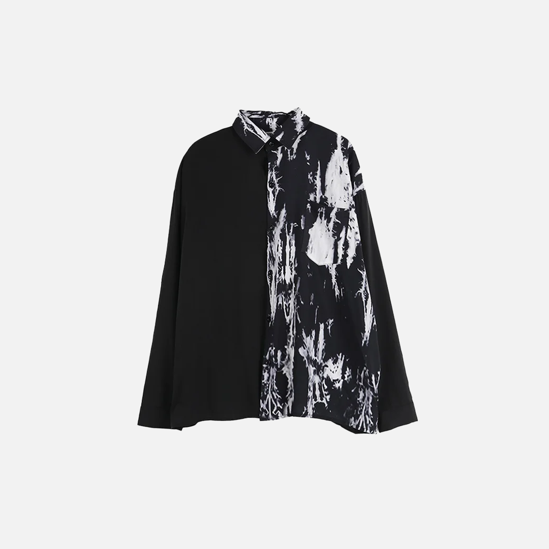 Y2K Gothic Punk Patchwork Langarmshirt